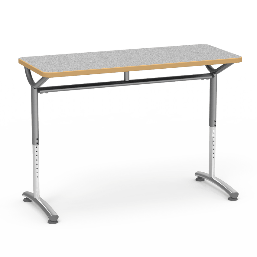 Virco TEXT Series Training Study Computer Desk Table 48"W x 20"D x 26"-34"H (TABLE-TE20488YADJ) - SchoolOutlet