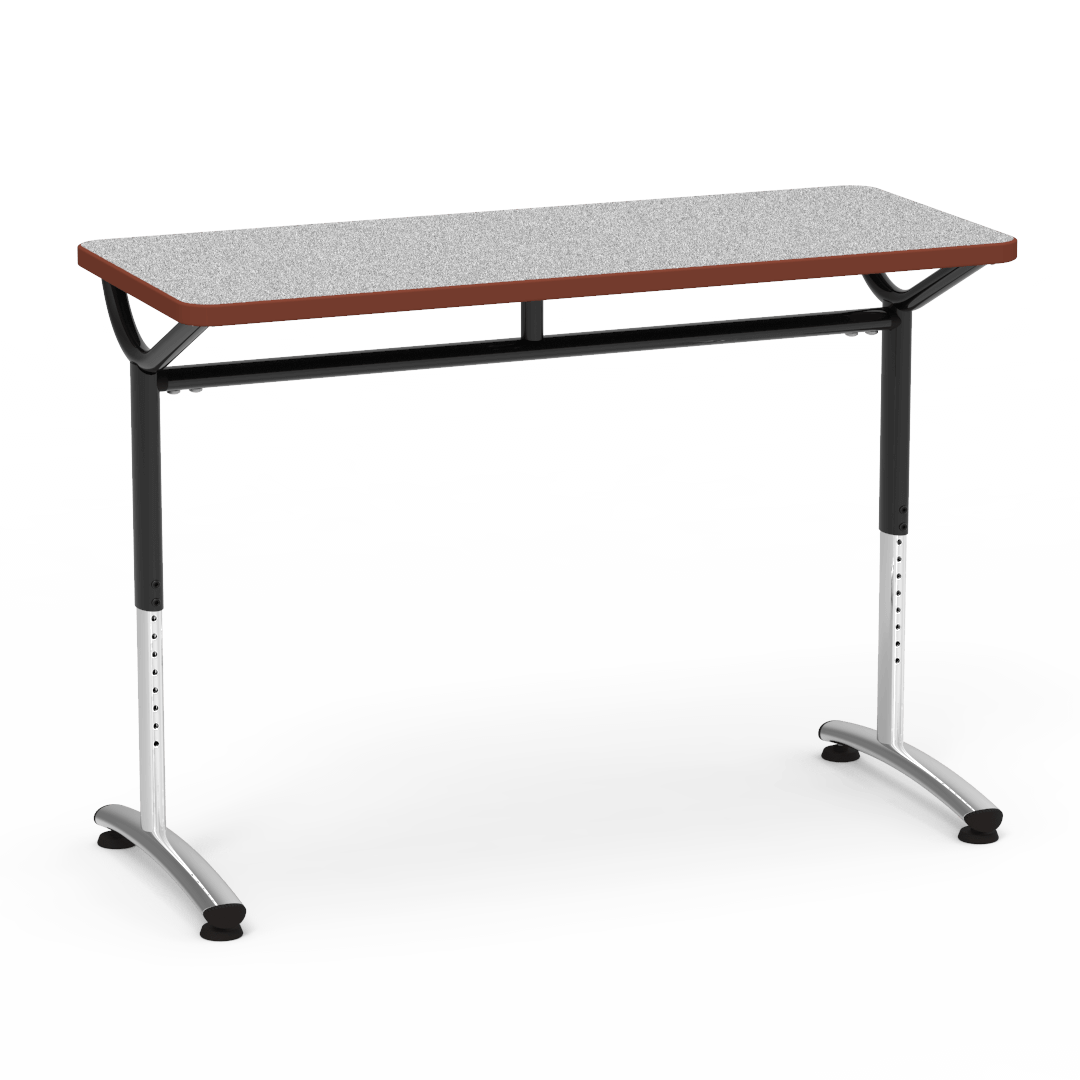 Virco TEXT Series Training Study Computer Desk Table 48"W x 20"D x 26"-34"H (TABLE-TE20488YADJ) - SchoolOutlet