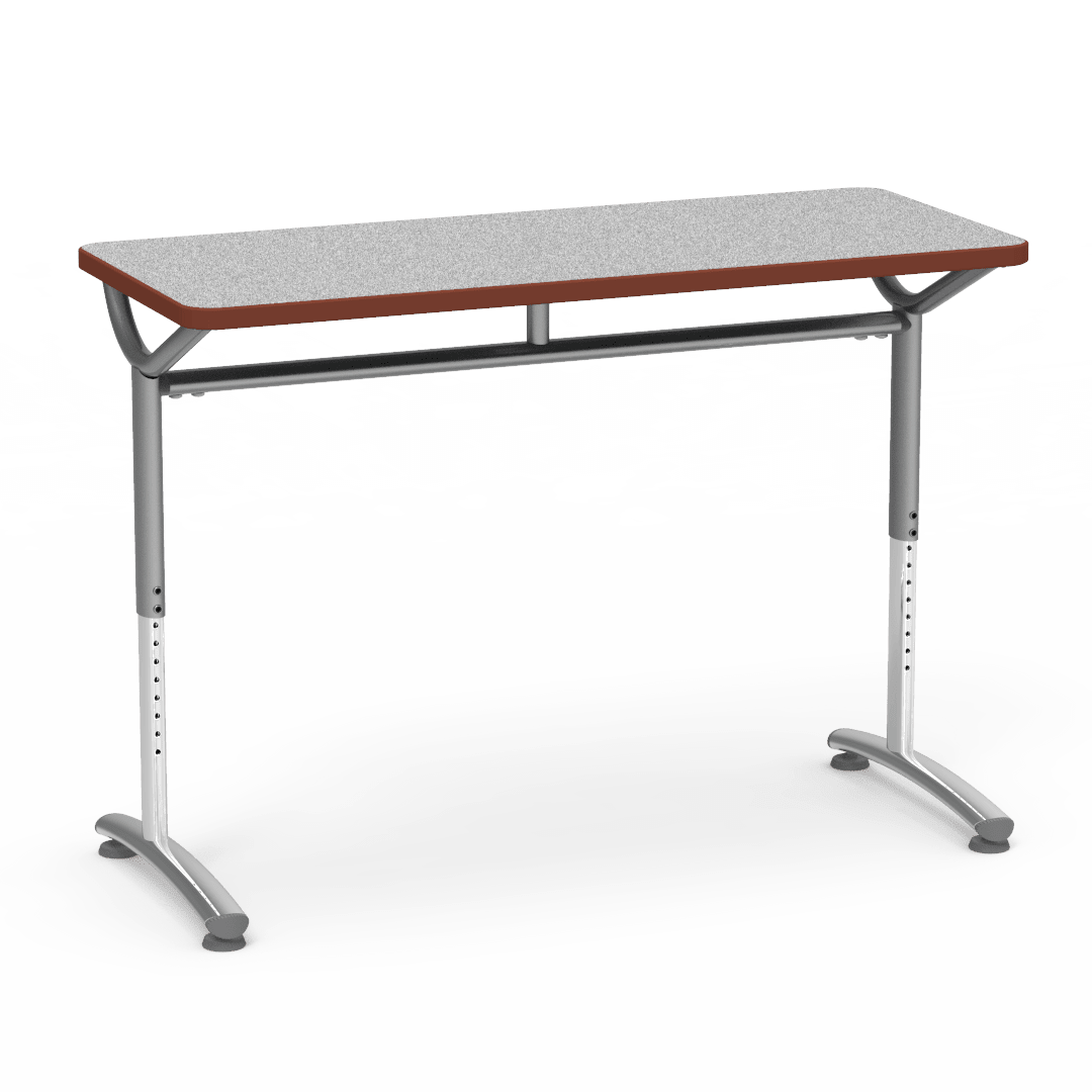Virco TEXT Series Training Study Computer Desk Table 48"W x 20"D x 26"-34"H (TABLE-TE20488YADJ) - SchoolOutlet