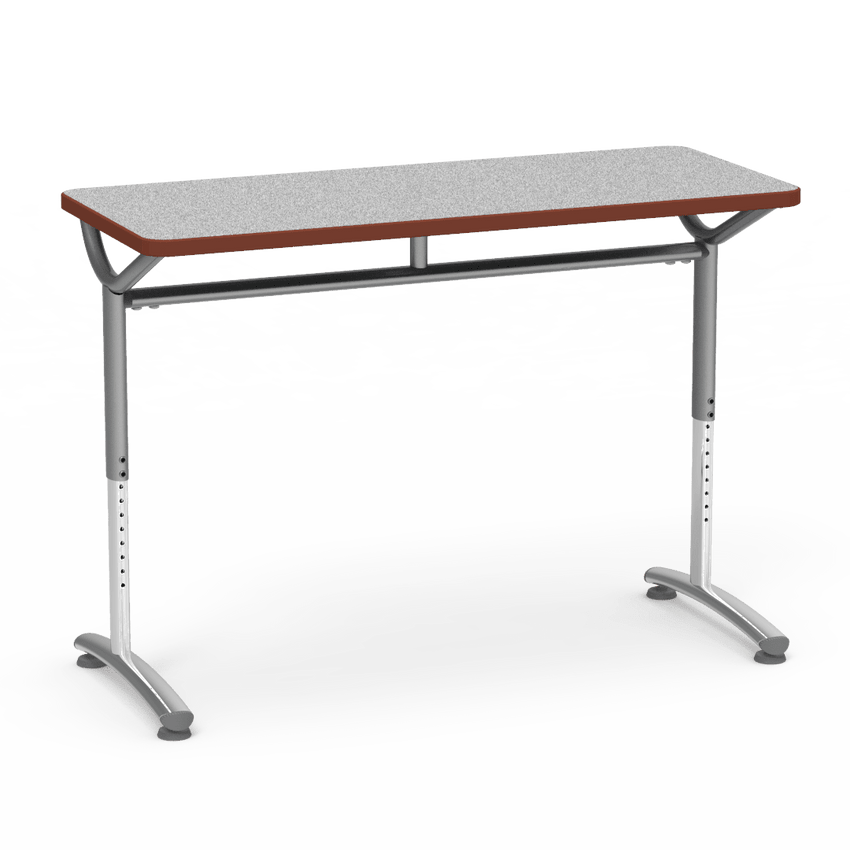 Virco TEXT Series Training Study Computer Desk Table 48"W x 20"D x 26"-34"H (TABLE-TE20488YADJ) - SchoolOutlet