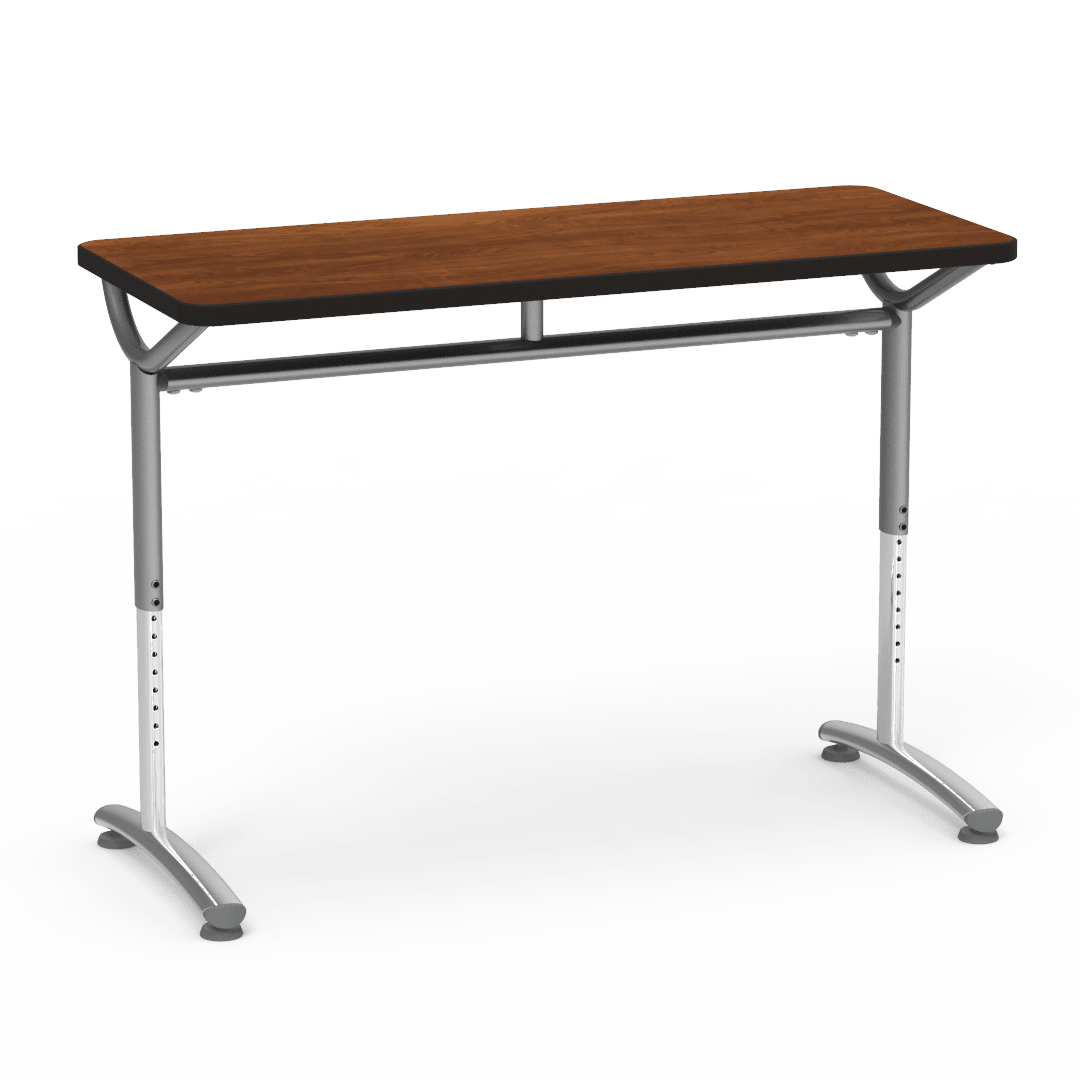 Virco TEXT Series Training Study Computer Desk Table 48"W x 20"D x 26"-34"H (TABLE-TE20488YADJ) - SchoolOutlet