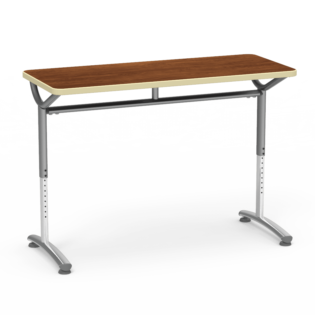 Virco TEXT Series Training Study Computer Desk Table 48"W x 20"D x 26"-34"H (TABLE-TE20488YADJ) - SchoolOutlet