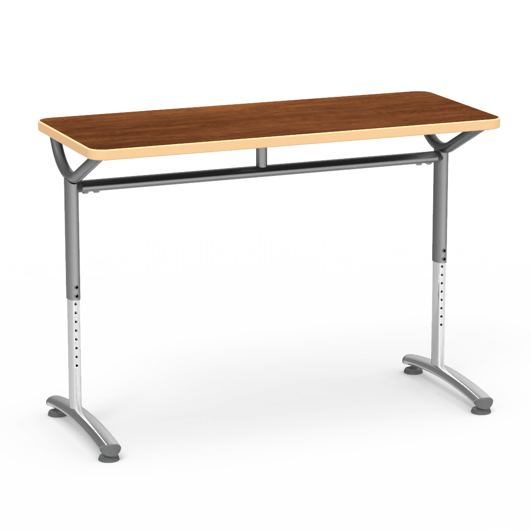 Virco TEXT Series Training Study Computer Desk Table 48"W x 20"D x 26"-34"H (TABLE-TE20488YADJ) - SchoolOutlet