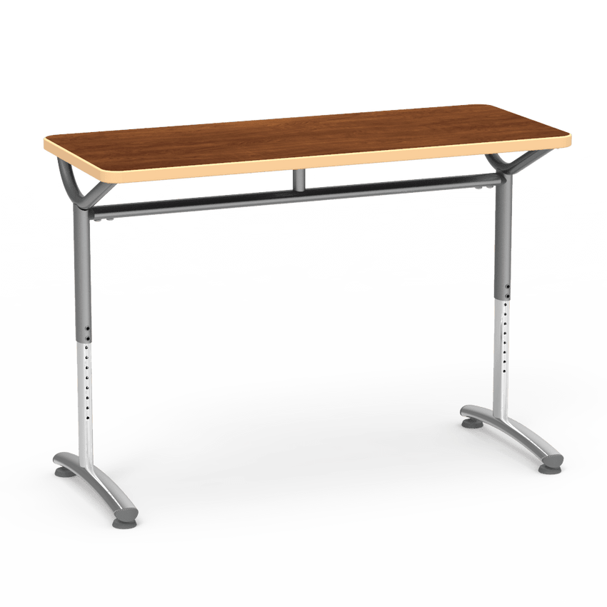 Virco TEXT Series Training Study Computer Desk Table 48"W x 20"D x 26"-34"H (TABLE-TE20488YADJ) - SchoolOutlet
