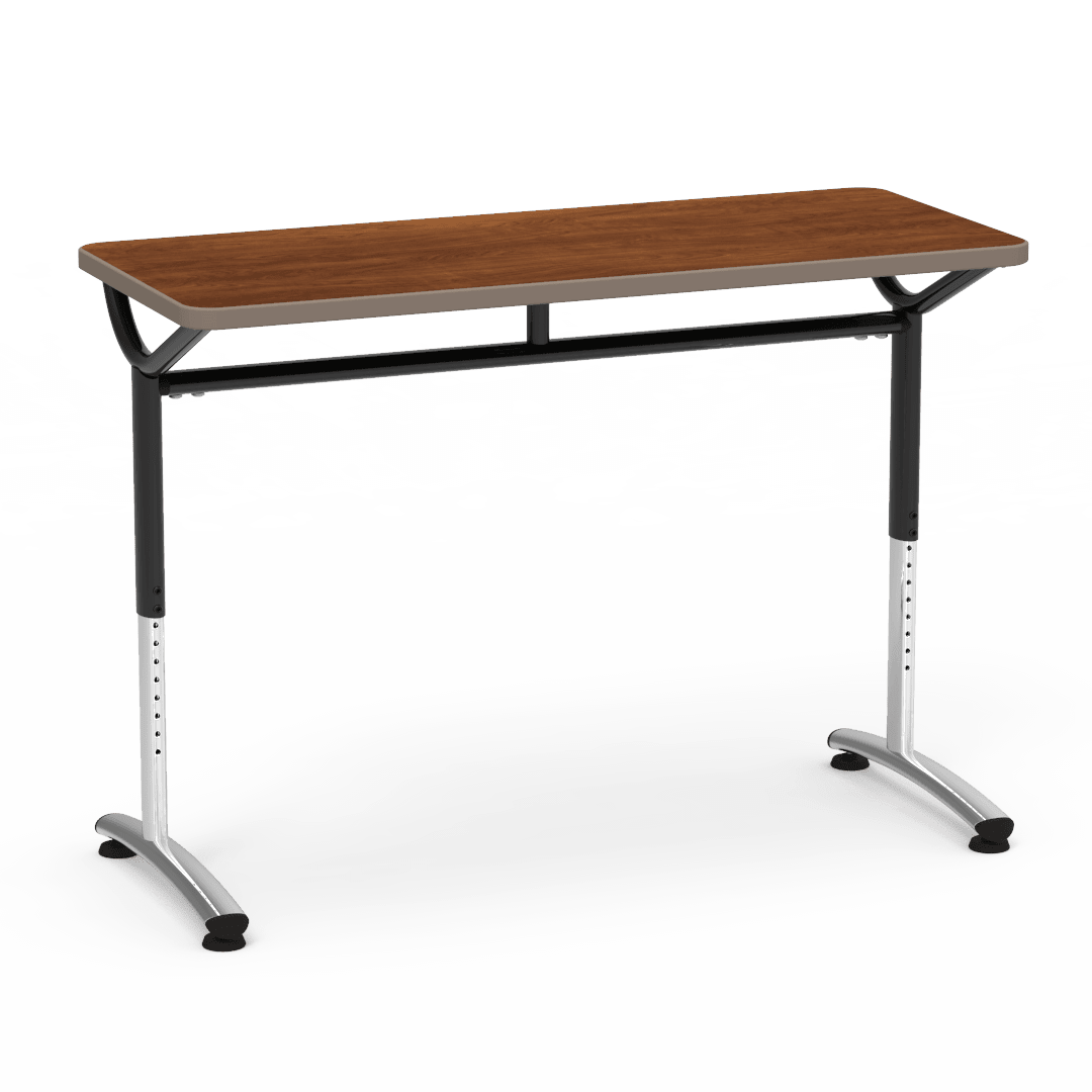 Virco TEXT Series Training Study Computer Desk Table 48"W x 20"D x 26"-34"H (TABLE-TE20488YADJ) - SchoolOutlet