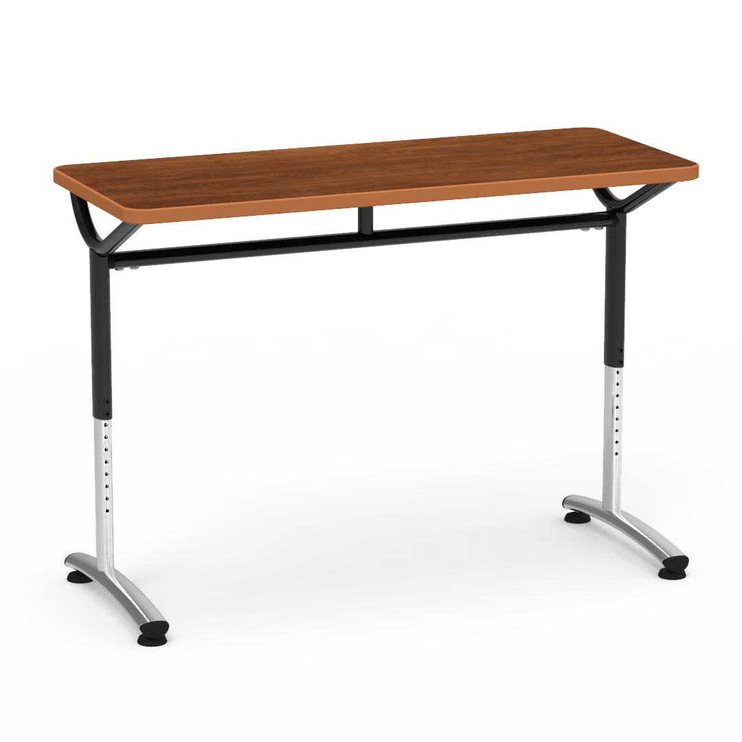 Virco TEXT Series Training Study Computer Desk Table 48"W x 20"D x 26"-34"H (TABLE-TE20488YADJ) - SchoolOutlet