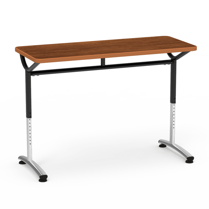 Virco TEXT Series Training Study Computer Desk Table 48"W x 20"D x 26"-34"H (TABLE-TE20488YADJ) - SchoolOutlet