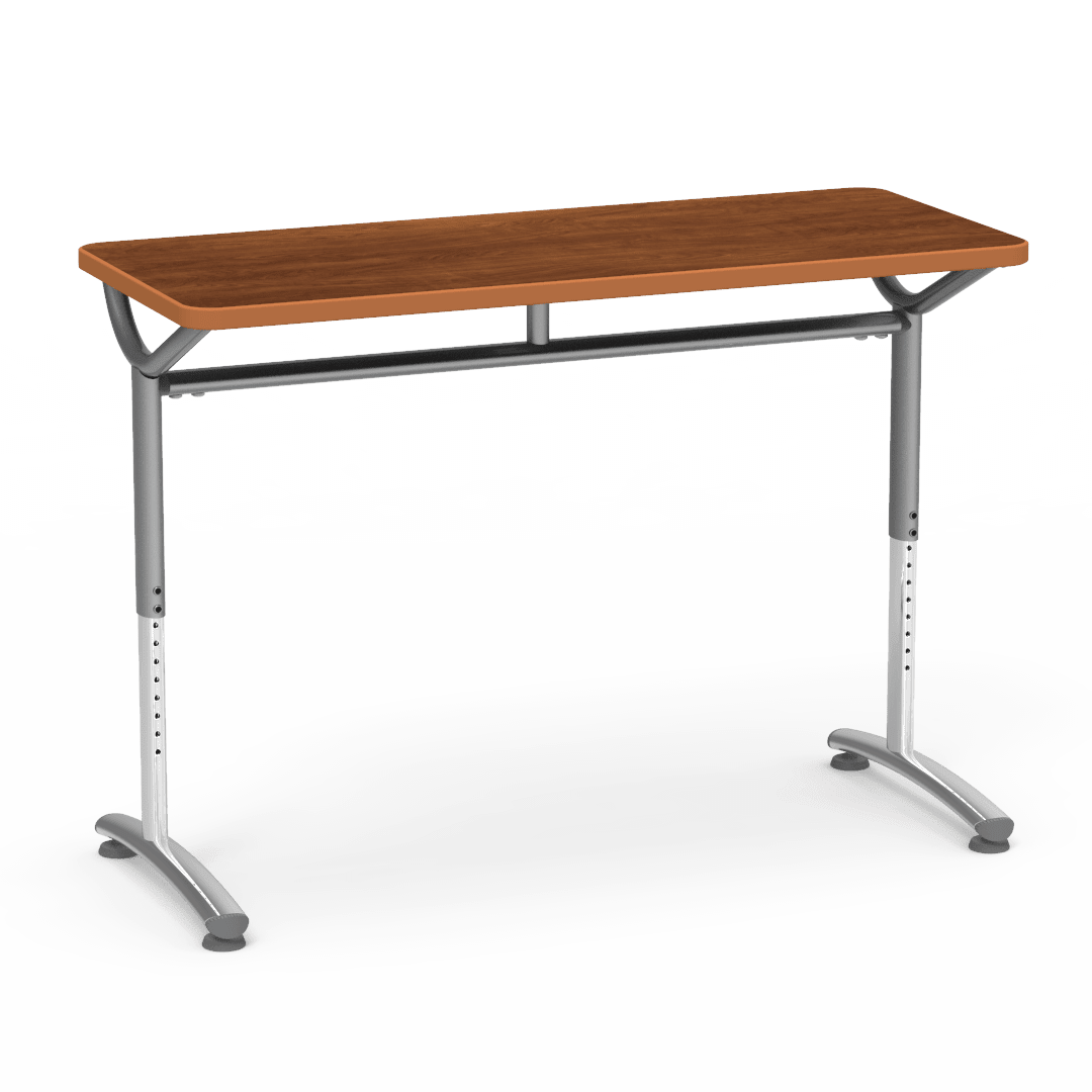 Virco TEXT Series Training Study Computer Desk Table 48"W x 20"D x 26"-34"H (TABLE-TE20488YADJ) - SchoolOutlet