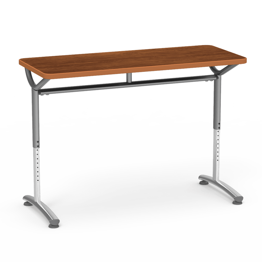 Virco TEXT Series Training Study Computer Desk Table 48"W x 20"D x 26"-34"H (TABLE-TE20488YADJ) - SchoolOutlet