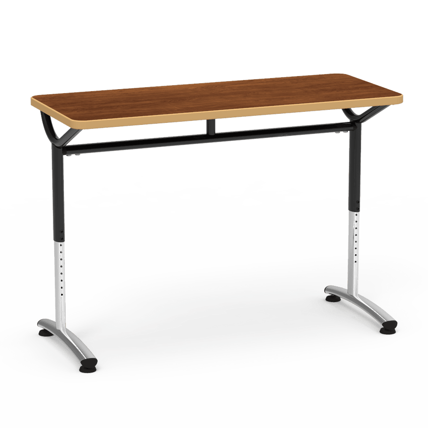Virco TEXT Series Training Study Computer Desk Table 48"W x 20"D x 26"-34"H (TABLE-TE20488YADJ) - SchoolOutlet