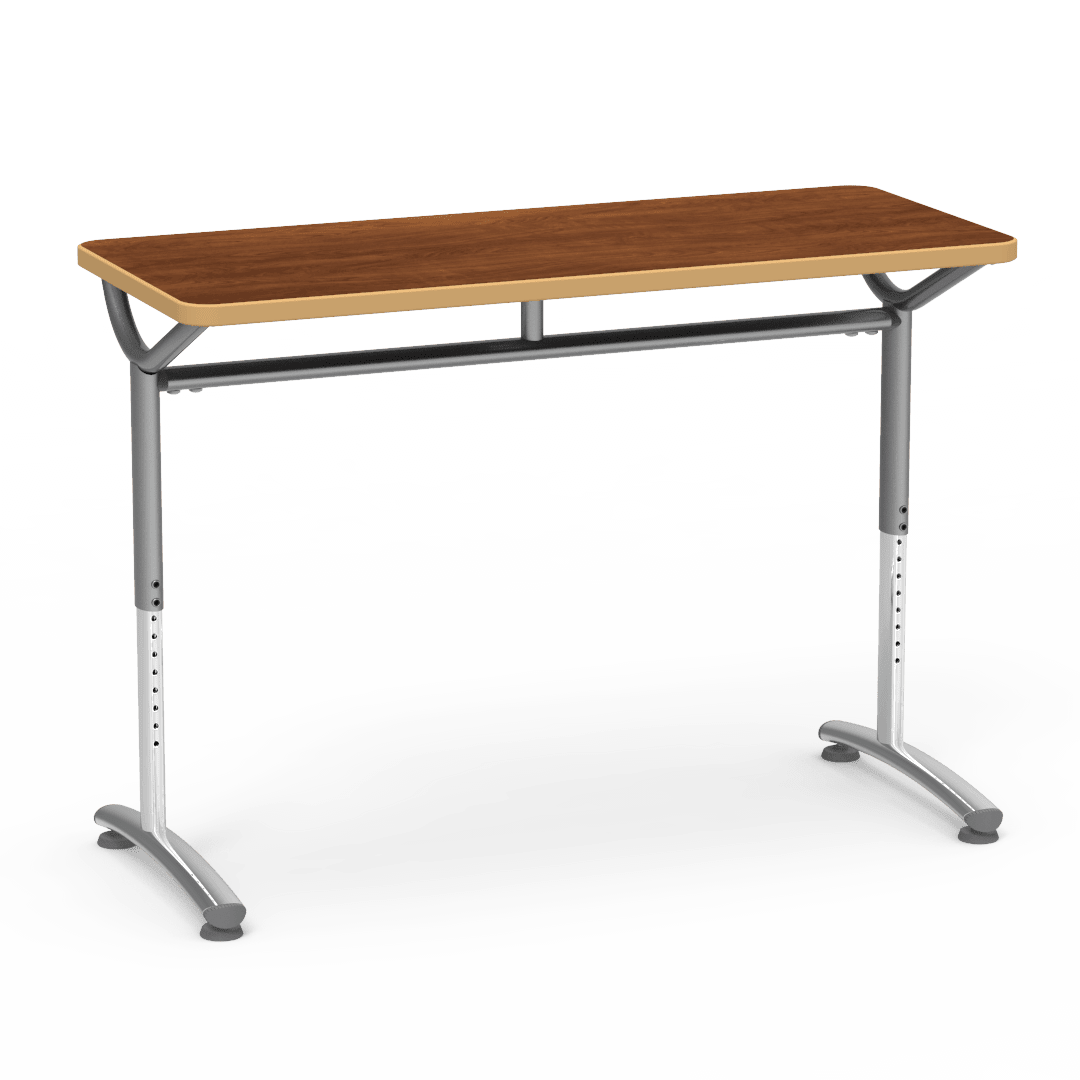 Virco TEXT Series Training Study Computer Desk Table 48"W x 20"D x 26"-34"H (TABLE-TE20488YADJ) - SchoolOutlet