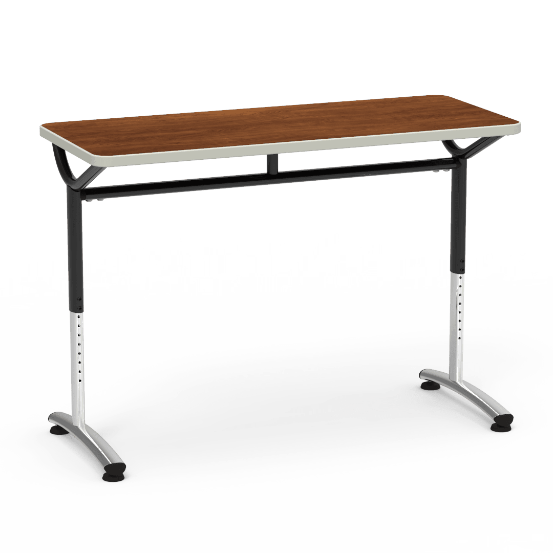 Virco TEXT Series Training Study Computer Desk Table 48"W x 20"D x 26"-34"H (TABLE-TE20488YADJ) - SchoolOutlet