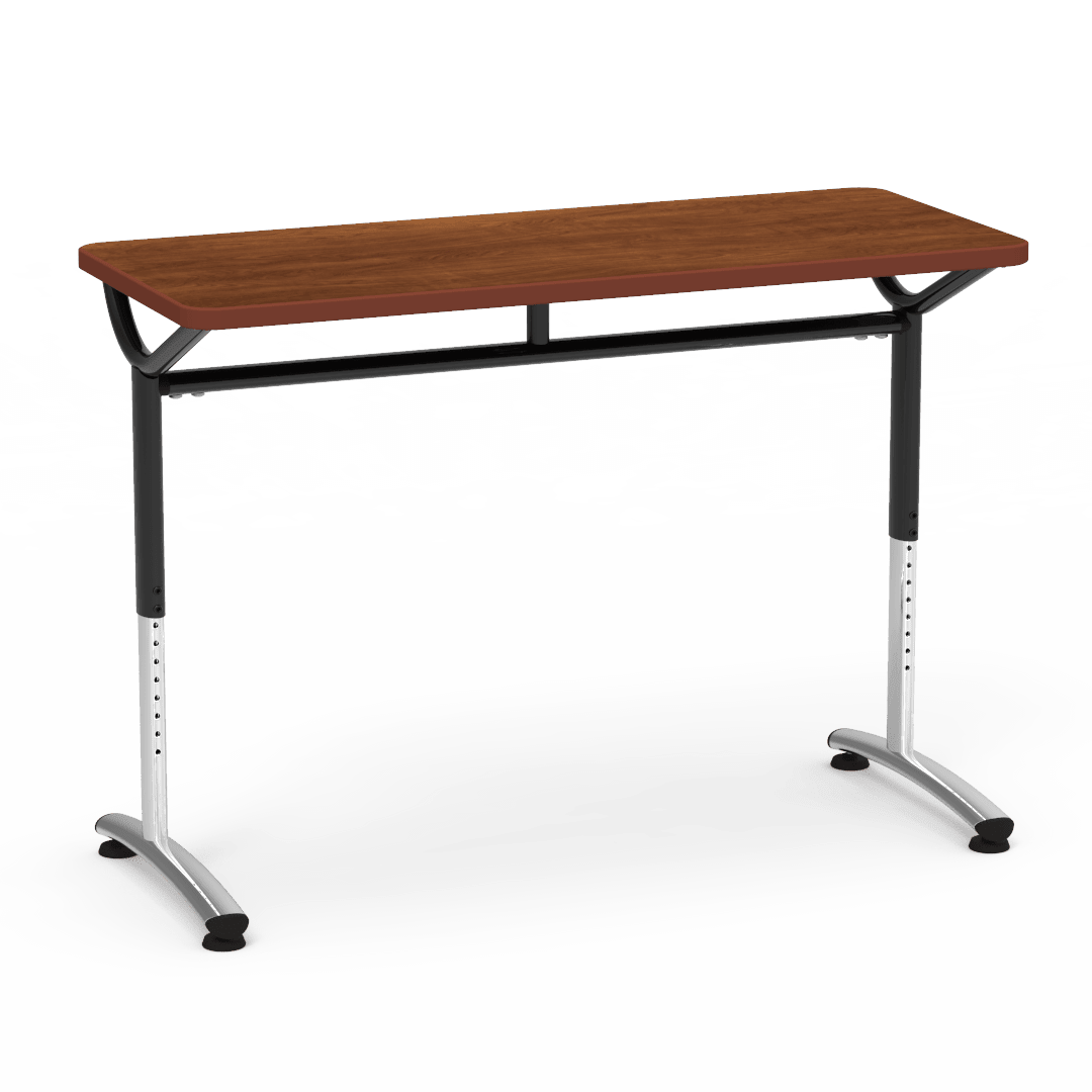Virco TEXT Series Training Study Computer Desk Table 48"W x 20"D x 26"-34"H (TABLE-TE20488YADJ) - SchoolOutlet
