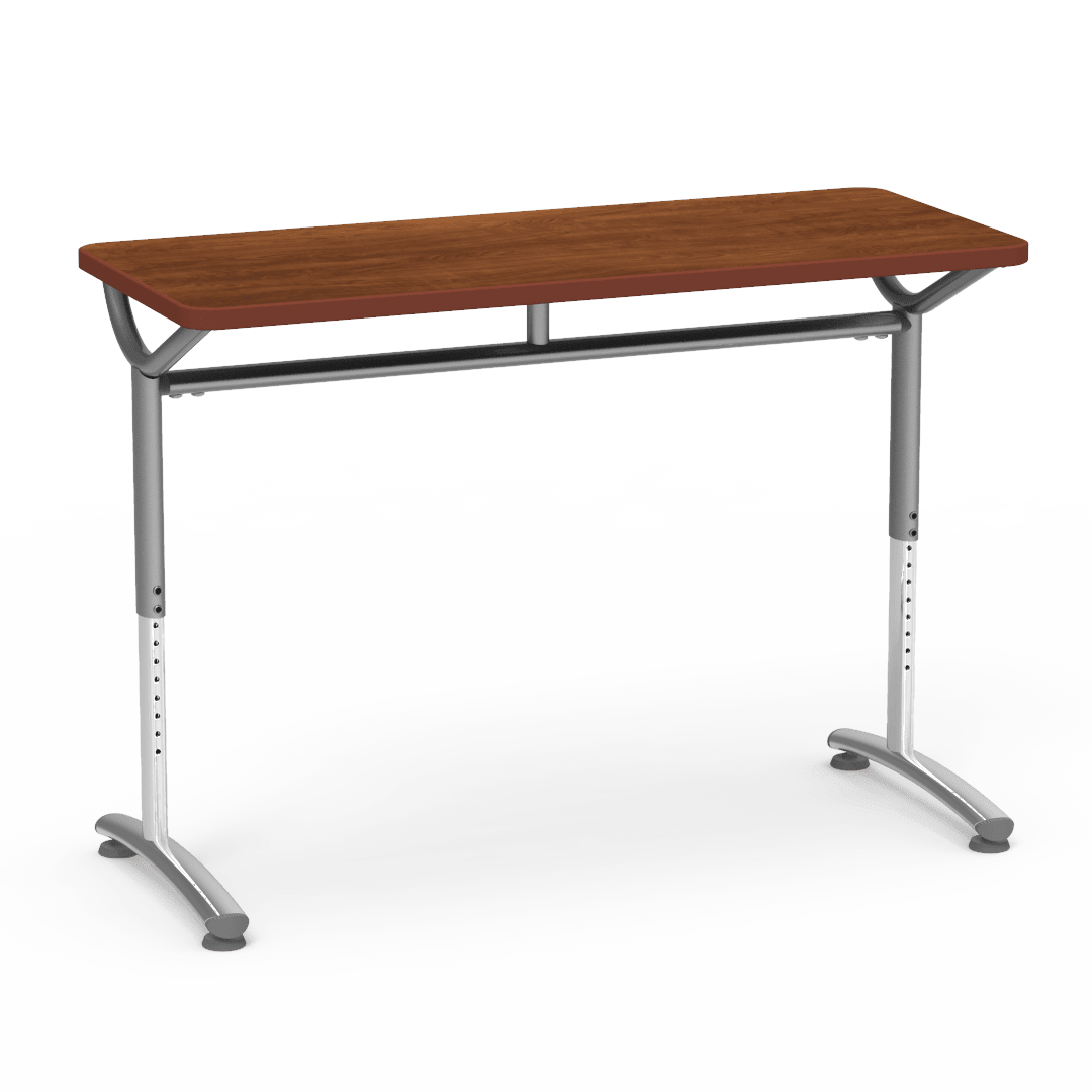 Virco TEXT Series Training Study Computer Desk Table 48"W x 20"D x 26"-34"H (TABLE-TE20488YADJ) - SchoolOutlet