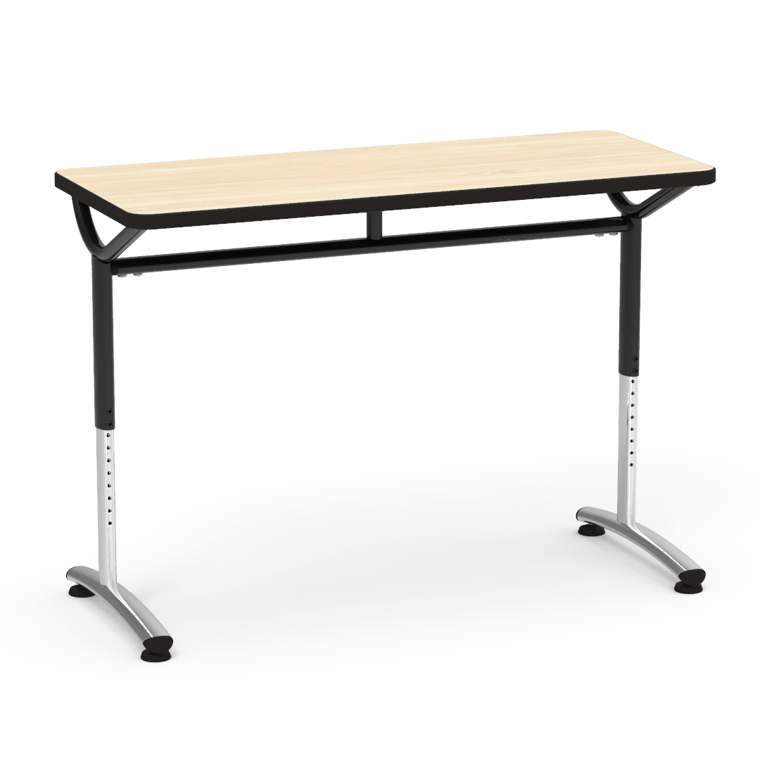 Virco TEXT Series Training Study Computer Desk Table 48"W x 20"D x 26"-34"H (TABLE-TE20488YADJ) - SchoolOutlet