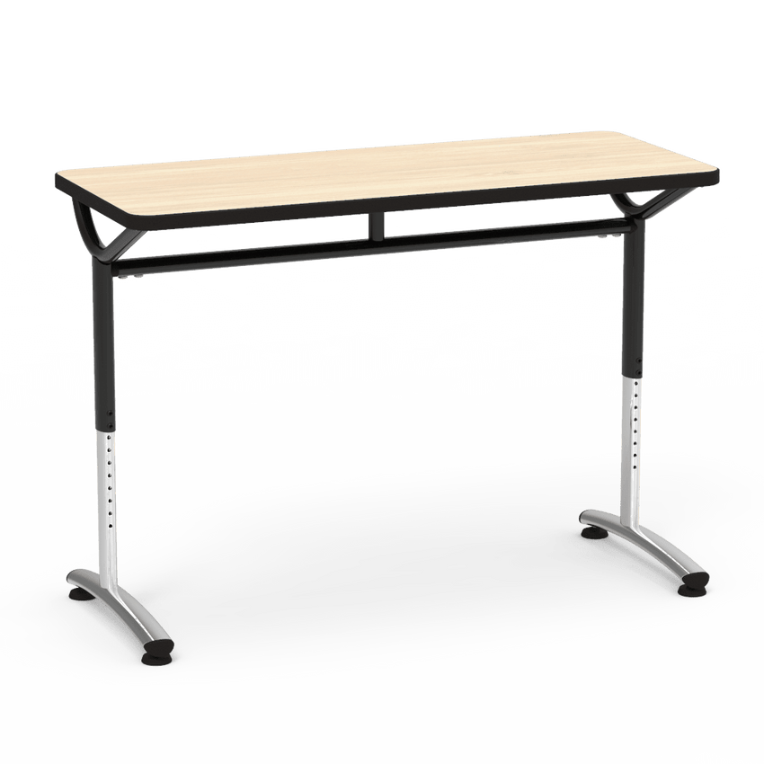 Virco TEXT Series Training Study Computer Desk Table 48"W x 20"D x 26"-34"H (TABLE-TE20488YADJ) - SchoolOutlet