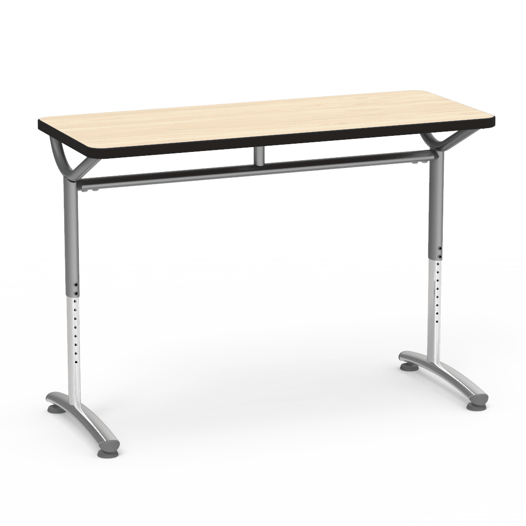 Virco TEXT Series Training Study Computer Desk Table 48"W x 20"D x 26"-34"H (TABLE-TE20488YADJ) - SchoolOutlet