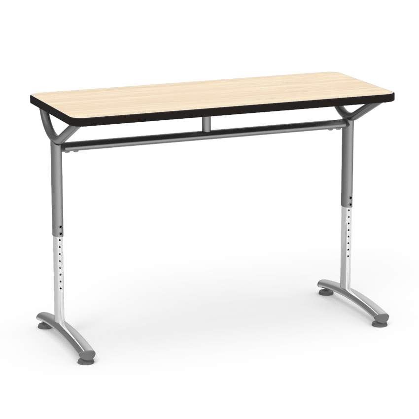Virco TEXT Series Training Study Computer Desk Table 48"W x 20"D x 26"-34"H (TABLE-TE20488YADJ) - SchoolOutlet