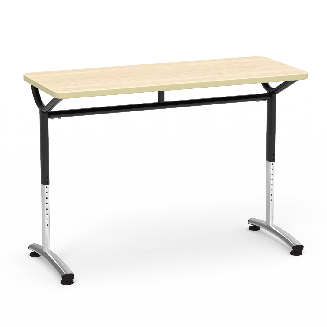 Virco TEXT Series Training Study Computer Desk Table 48"W x 20"D x 26"-34"H (TABLE-TE20488YADJ) - SchoolOutlet
