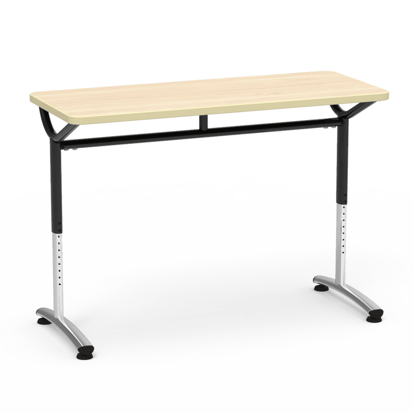 Virco TEXT Series Training Study Computer Desk Table 48"W x 20"D x 26"-34"H (TABLE-TE20488YADJ) - SchoolOutlet