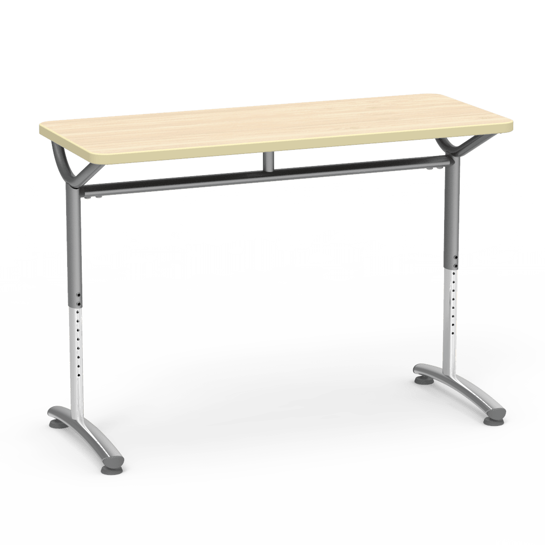 Virco TEXT Series Training Study Computer Desk Table 48"W x 20"D x 26"-34"H (TABLE-TE20488YADJ) - SchoolOutlet