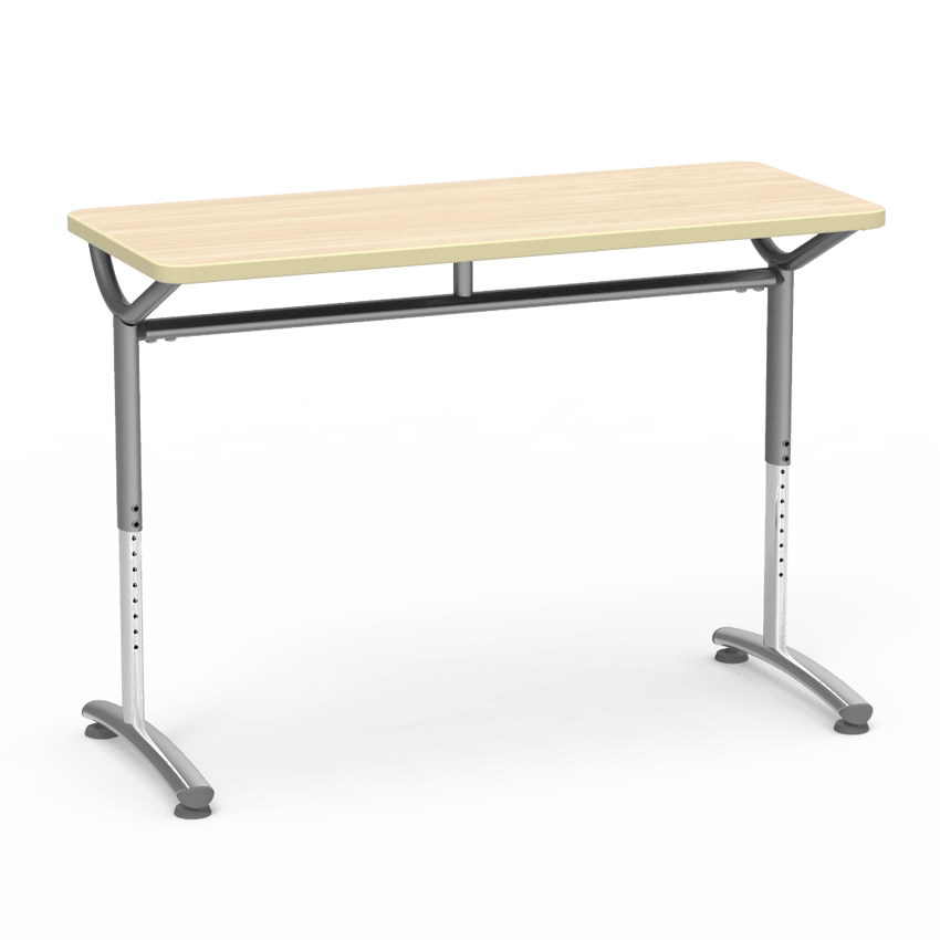 Virco TEXT Series Training Study Computer Desk Table 48"W x 20"D x 26"-34"H (TABLE-TE20488YADJ) - SchoolOutlet