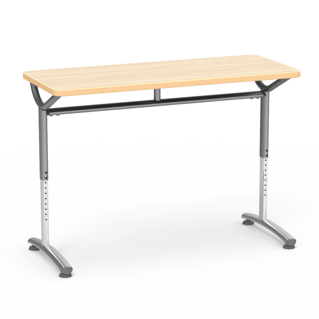 Virco TEXT Series Training Study Computer Desk Table 48"W x 20"D x 26"-34"H (TABLE-TE20488YADJ) - SchoolOutlet
