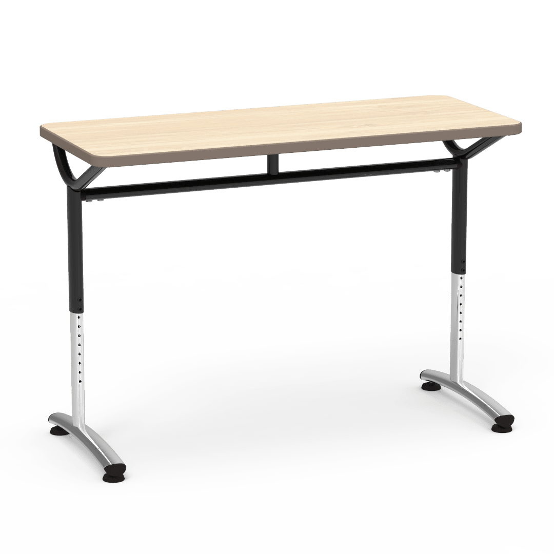 Virco TEXT Series Training Study Computer Desk Table 48"W x 20"D x 26"-34"H (TABLE-TE20488YADJ) - SchoolOutlet