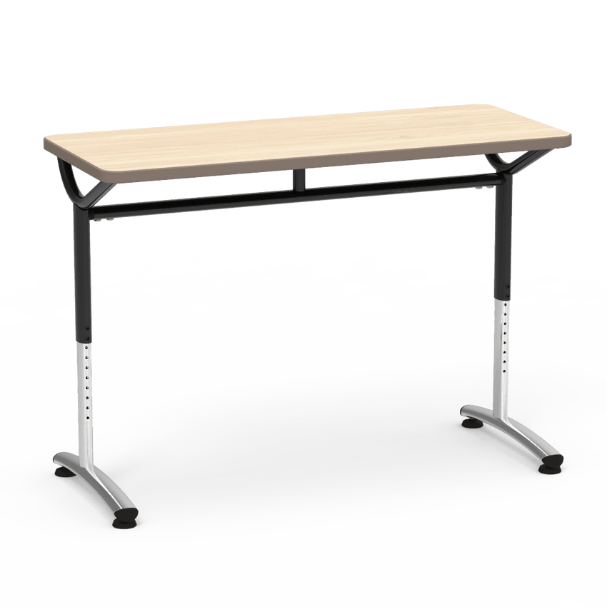 Virco TEXT Series Training Study Computer Desk Table 48"W x 20"D x 26"-34"H (TABLE-TE20488YADJ) - SchoolOutlet