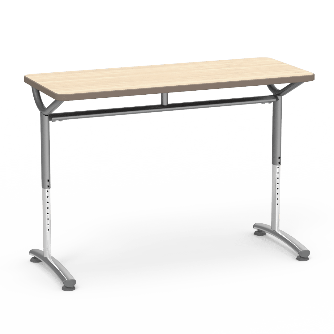 Virco TEXT Series Training Study Computer Desk Table 48"W x 20"D x 26"-34"H (TABLE-TE20488YADJ) - SchoolOutlet