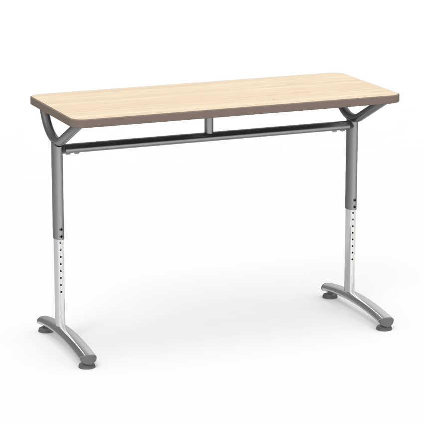Virco TEXT Series Training Study Computer Desk Table 48"W x 20"D x 26"-34"H (TABLE-TE20488YADJ) - SchoolOutlet