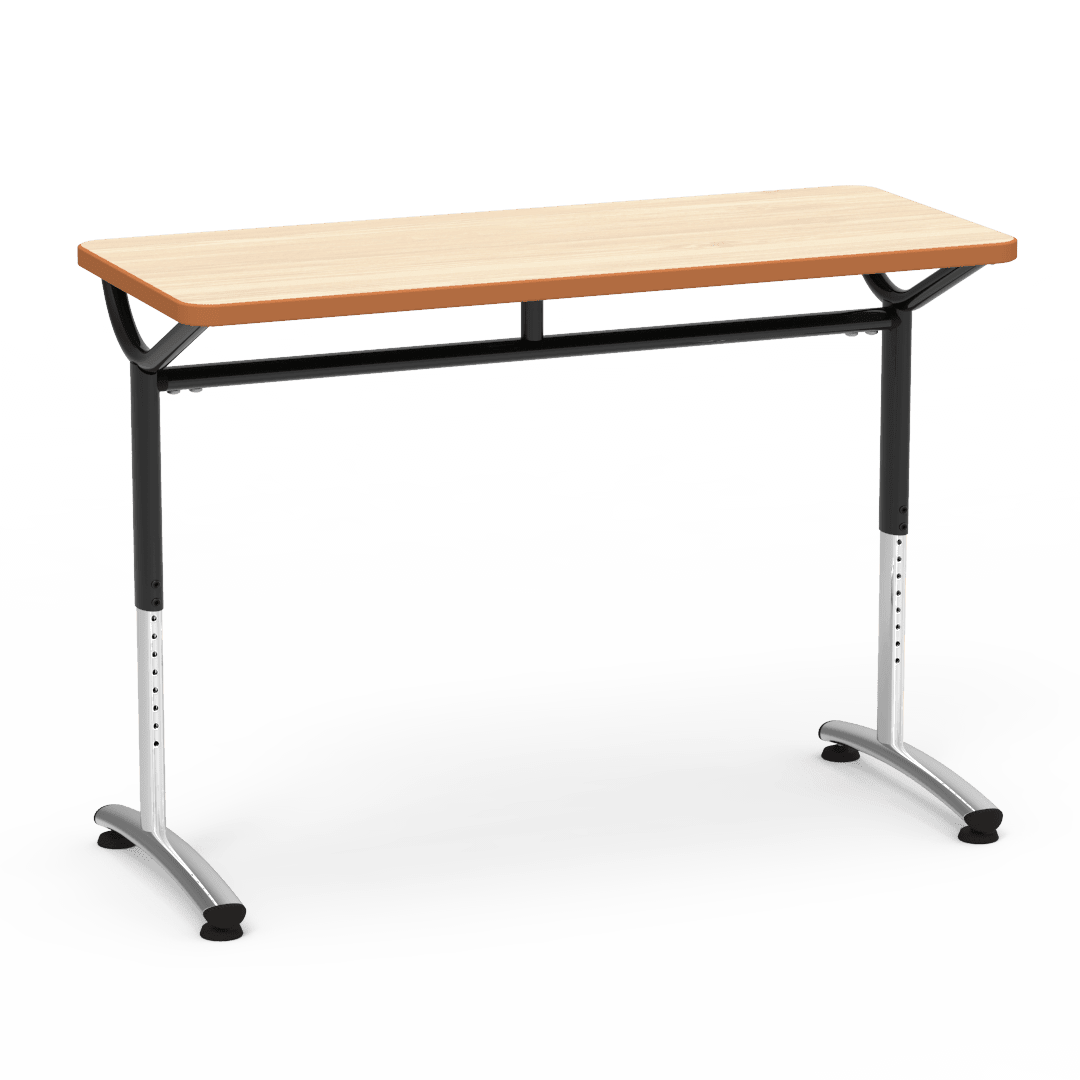 Virco TEXT Series Training Study Computer Desk Table 48"W x 20"D x 26"-34"H (TABLE-TE20488YADJ) - SchoolOutlet
