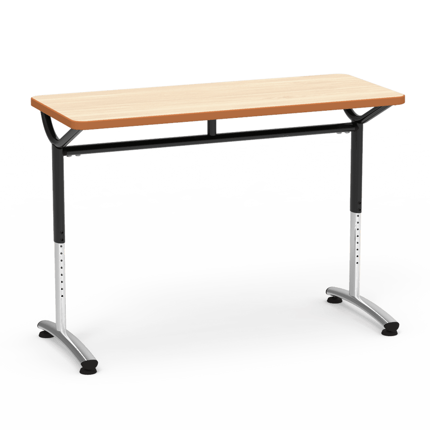 Virco TEXT Series Training Study Computer Desk Table 48"W x 20"D x 26"-34"H (TABLE-TE20488YADJ) - SchoolOutlet