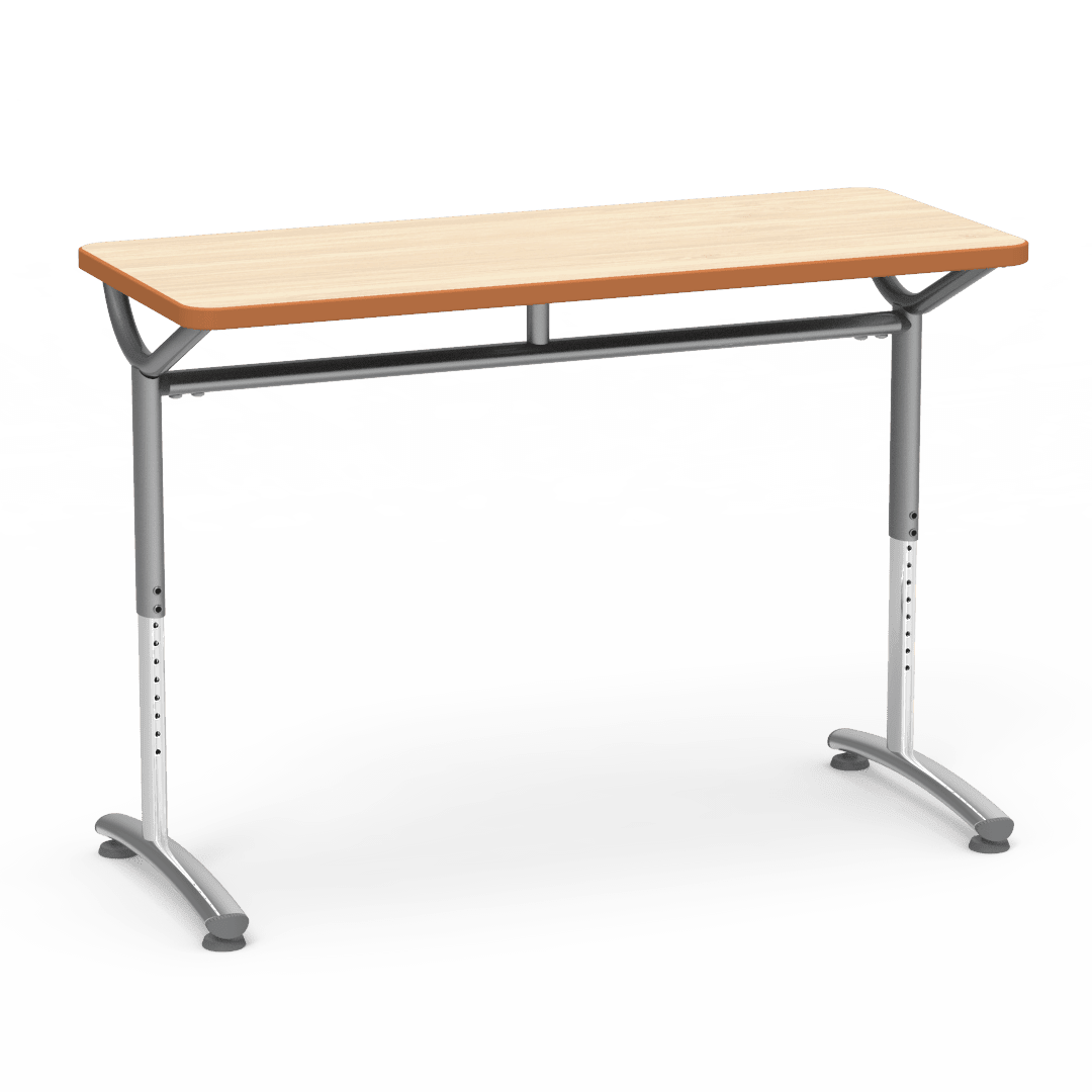 Virco TEXT Series Training Study Computer Desk Table 48"W x 20"D x 26"-34"H (TABLE-TE20488YADJ) - SchoolOutlet