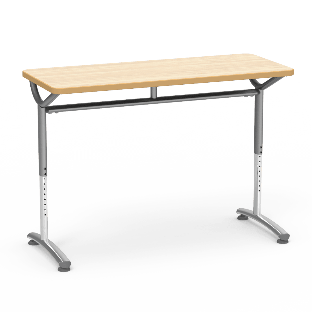 Virco TEXT Series Training Study Computer Desk Table 48"W x 20"D x 26"-34"H (TABLE-TE20488YADJ) - SchoolOutlet