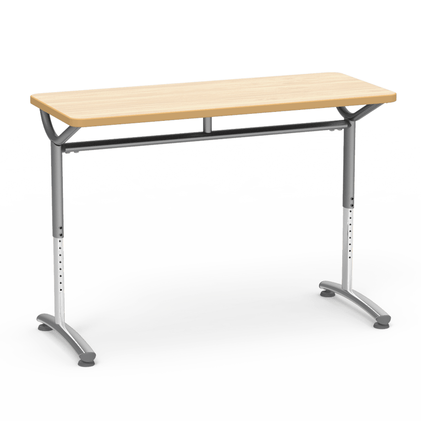 Virco TEXT Series Training Study Computer Desk Table 48"W x 20"D x 26"-34"H (TABLE-TE20488YADJ) - SchoolOutlet