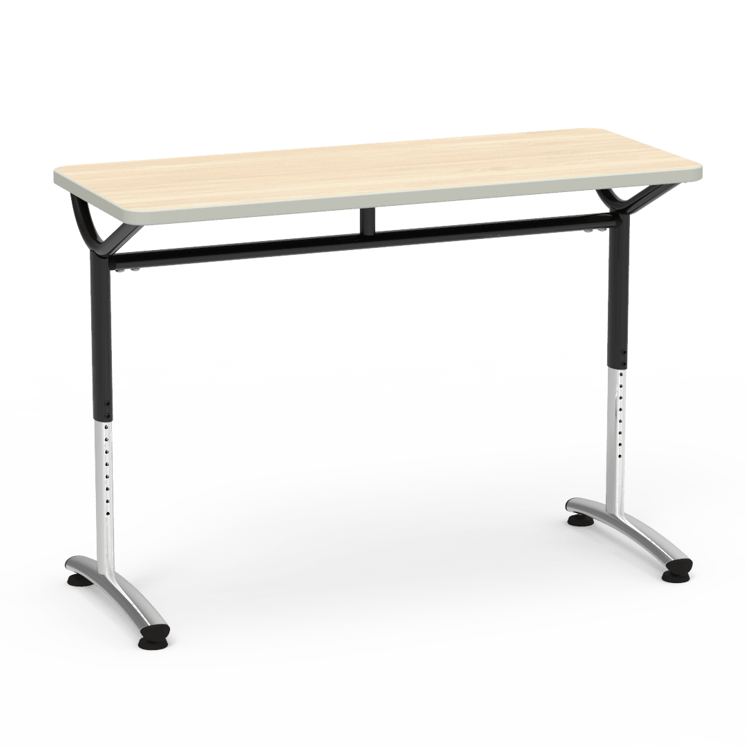 Virco TEXT Series Training Study Computer Desk Table 48"W x 20"D x 26"-34"H (TABLE-TE20488YADJ) - SchoolOutlet