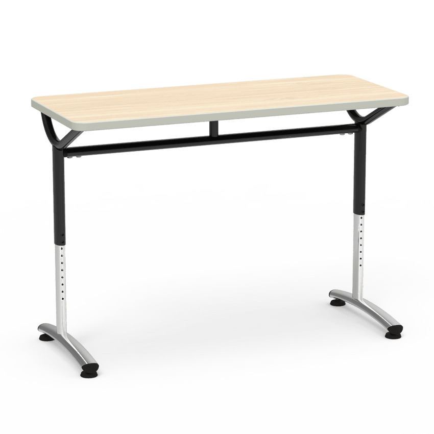 Virco TEXT Series Training Study Computer Desk Table 48"W x 20"D x 26"-34"H (TABLE-TE20488YADJ) - SchoolOutlet