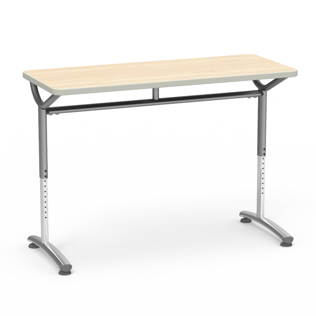 Virco TEXT Series Training Study Computer Desk Table 48"W x 20"D x 26"-34"H (TABLE-TE20488YADJ) - SchoolOutlet