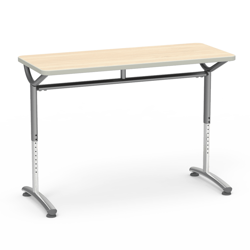 Virco TEXT Series Training Study Computer Desk Table 48"W x 20"D x 26"-34"H (TABLE-TE20488YADJ) - SchoolOutlet