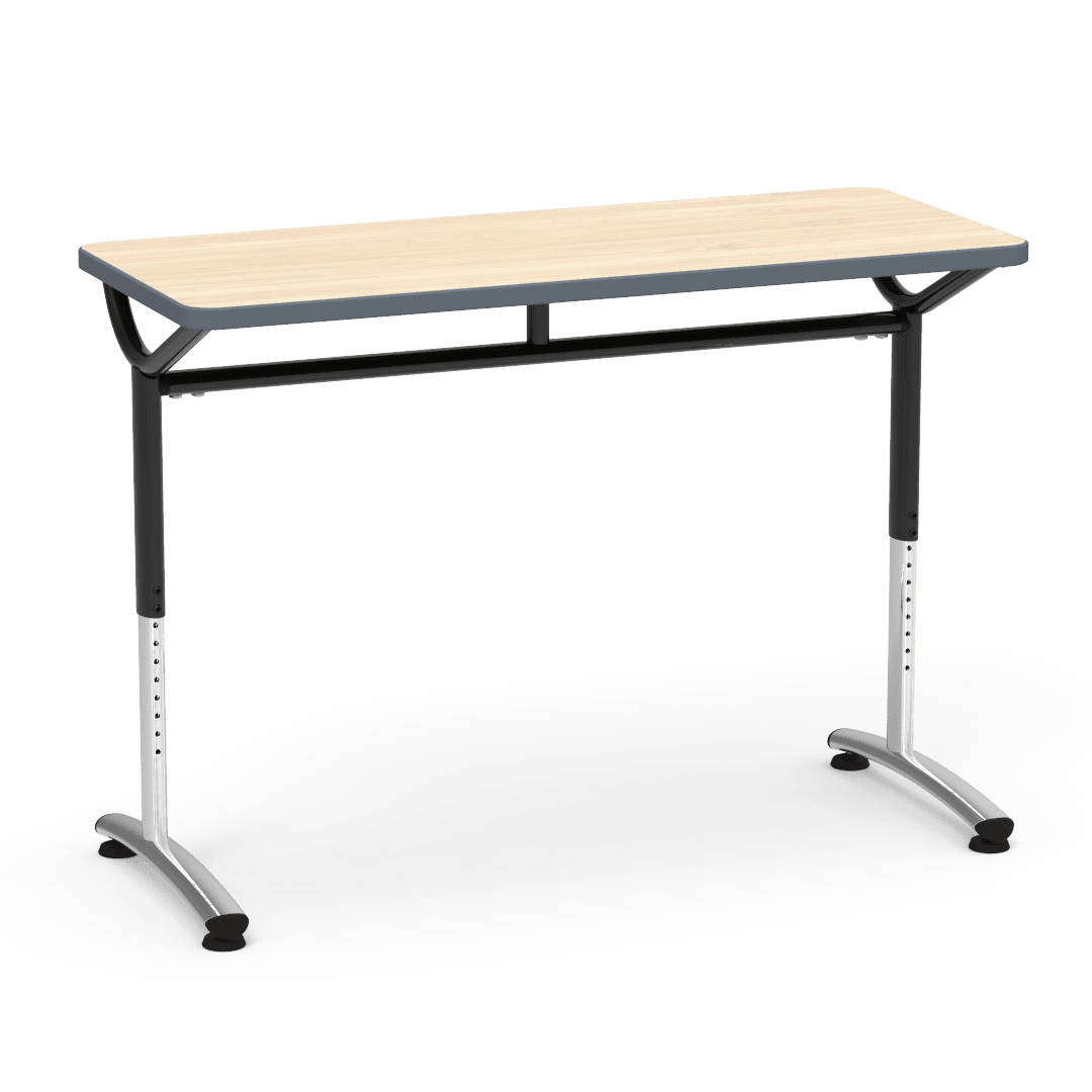 Virco TEXT Series Training Study Computer Desk Table 48"W x 20"D x 26"-34"H (TABLE-TE20488YADJ) - SchoolOutlet