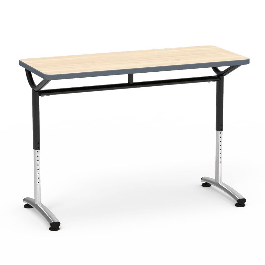 Virco TEXT Series Training Study Computer Desk Table 48"W x 20"D x 26"-34"H (TABLE-TE20488YADJ) - SchoolOutlet