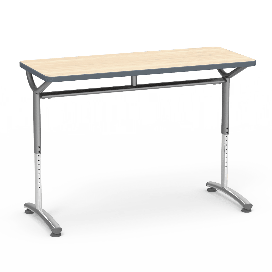 Virco TEXT Series Training Study Computer Desk Table 48"W x 20"D x 26"-34"H (TABLE-TE20488YADJ) - SchoolOutlet