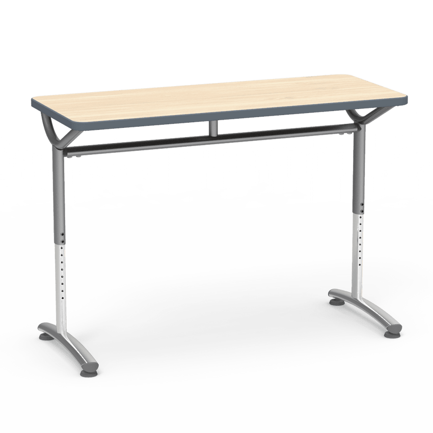 Virco TEXT Series Training Study Computer Desk Table 48"W x 20"D x 26"-34"H (TABLE-TE20488YADJ) - SchoolOutlet
