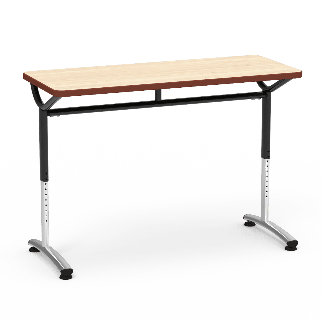 Virco TEXT Series Training Study Computer Desk Table 48"W x 20"D x 26"-34"H (TABLE-TE20488YADJ) - SchoolOutlet
