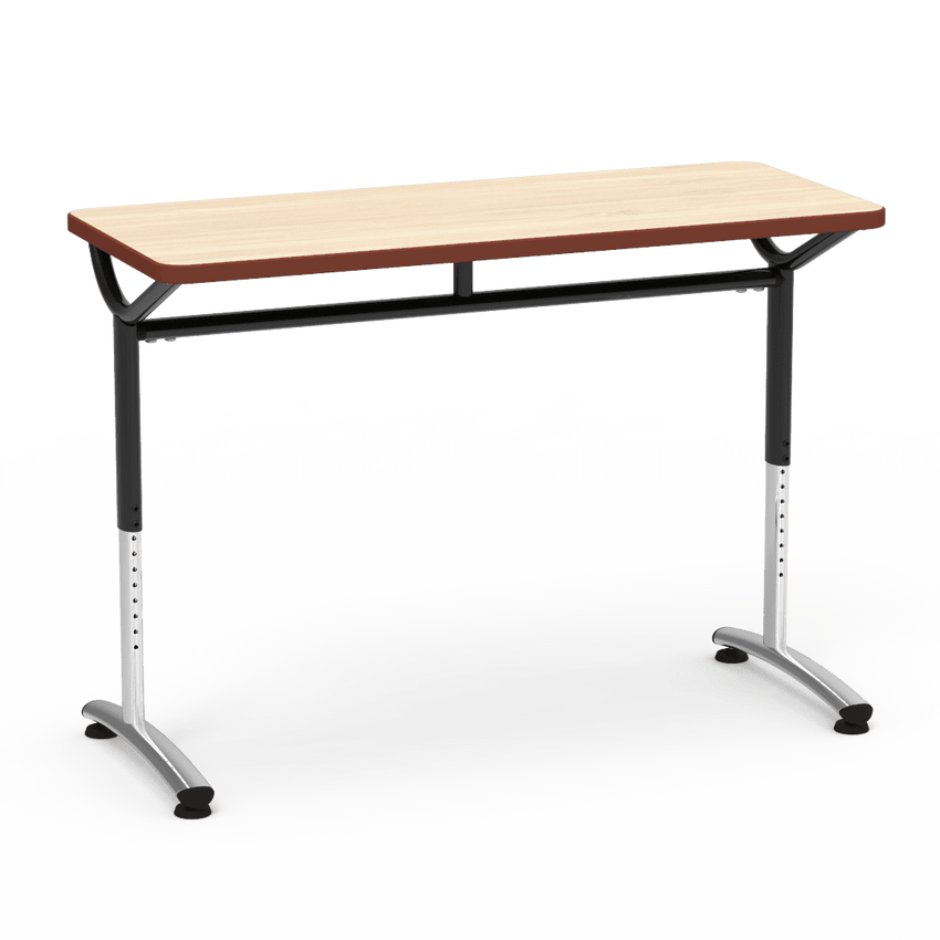 Virco TEXT Series Training Study Computer Desk Table 48"W x 20"D x 26"-34"H (TABLE-TE20488YADJ) - SchoolOutlet