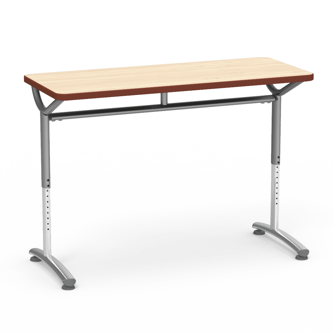 Virco TEXT Series Training Study Computer Desk Table 48"W x 20"D x 26"-34"H (TABLE-TE20488YADJ) - SchoolOutlet