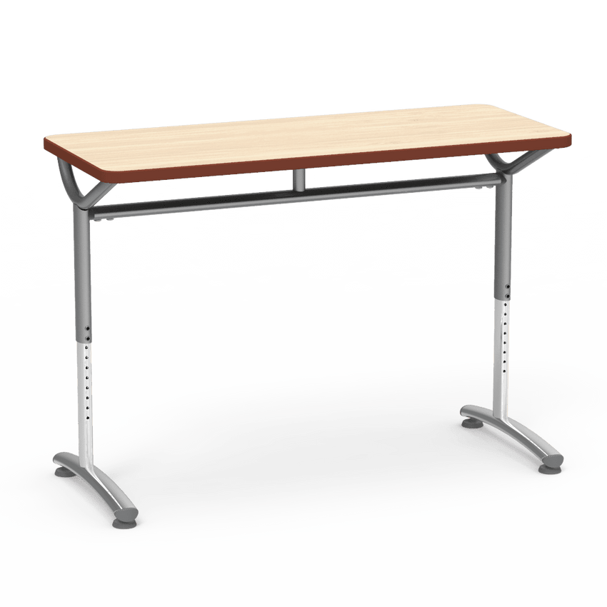 Virco TEXT Series Training Study Computer Desk Table 48"W x 20"D x 26"-34"H (TABLE-TE20488YADJ) - SchoolOutlet