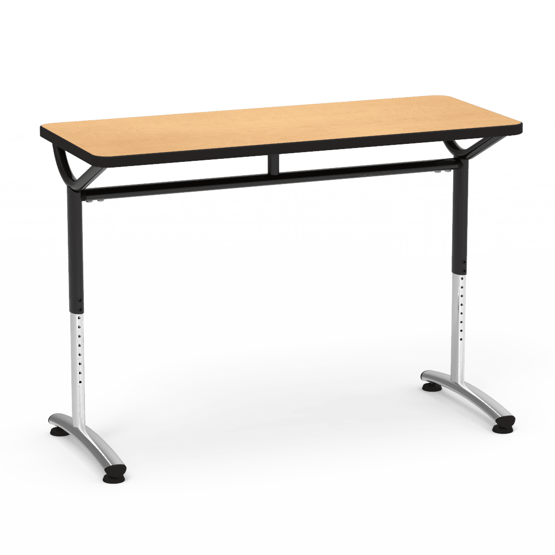 Virco TEXT Series Training Study Computer Desk Table 48"W x 20"D x 26"-34"H (TABLE-TE20488YADJ) - SchoolOutlet