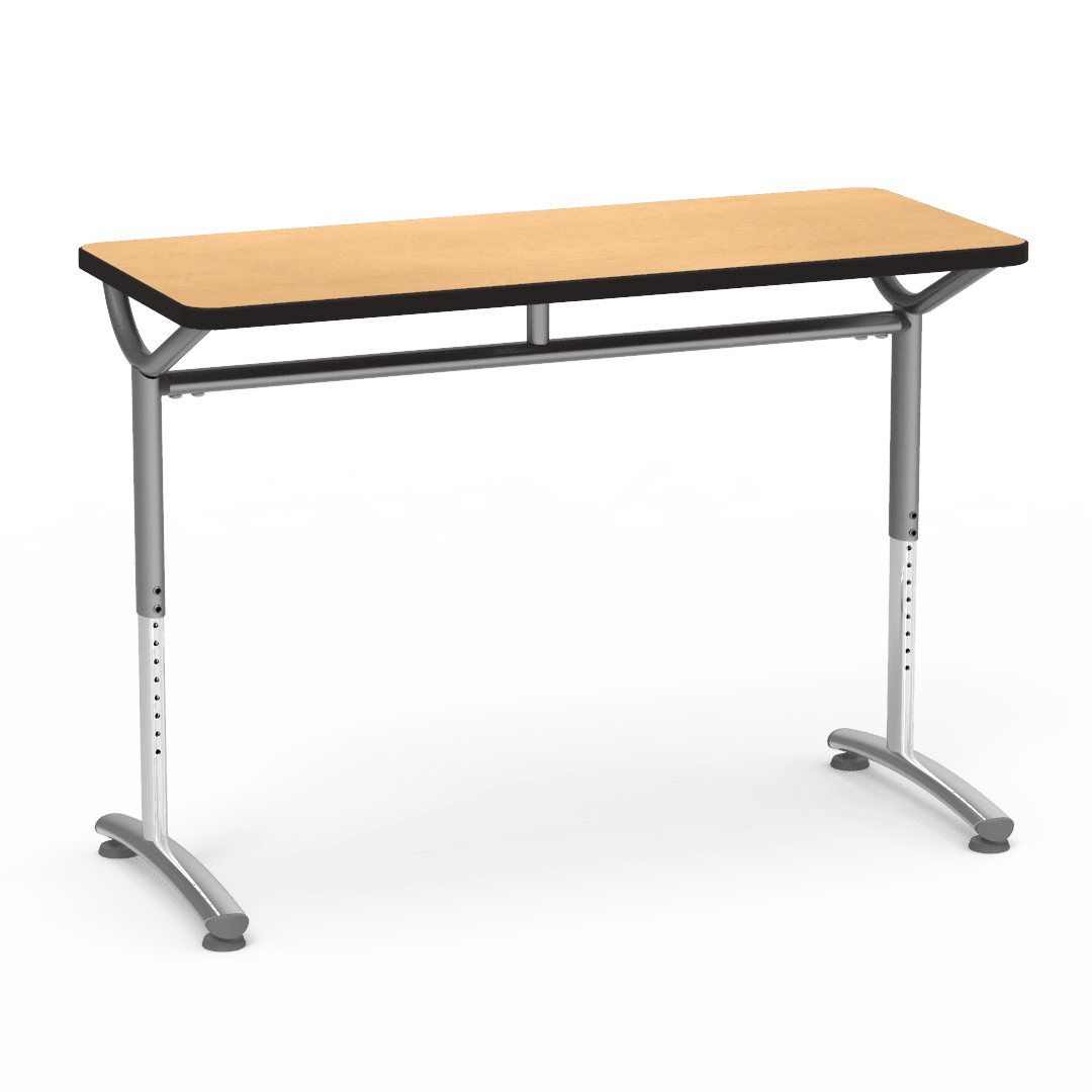 Virco TEXT Series Training Study Computer Desk Table 48"W x 20"D x 26"-34"H (TABLE-TE20488YADJ) - SchoolOutlet